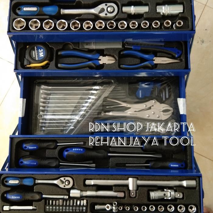 Tool kit set 91 pcs SANDS with metal case Tool box set 91 pcs lengkap