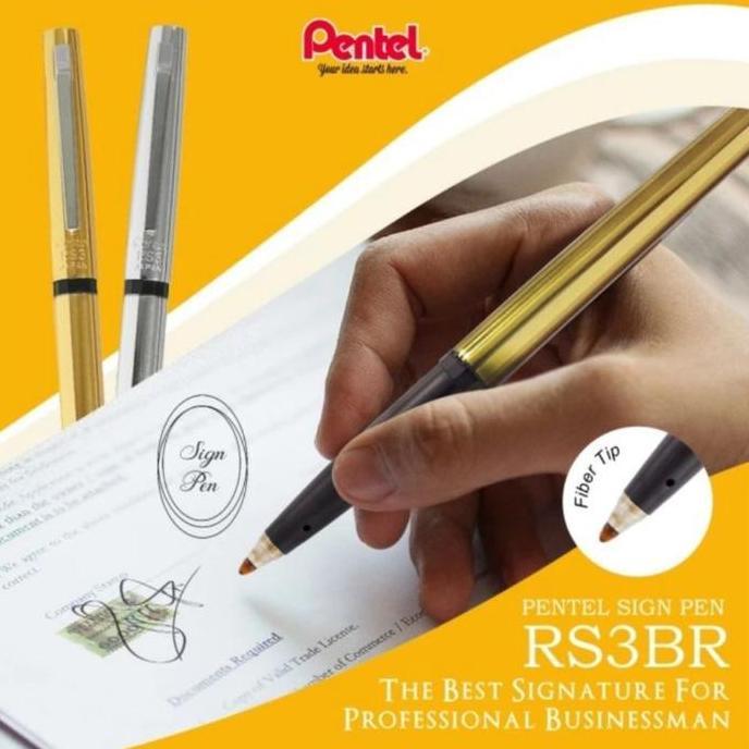 Pulpen Pentel RS3 Rolling Writer Made In Japan / Pulpen Tanda Tangan Tinta Hitam KS