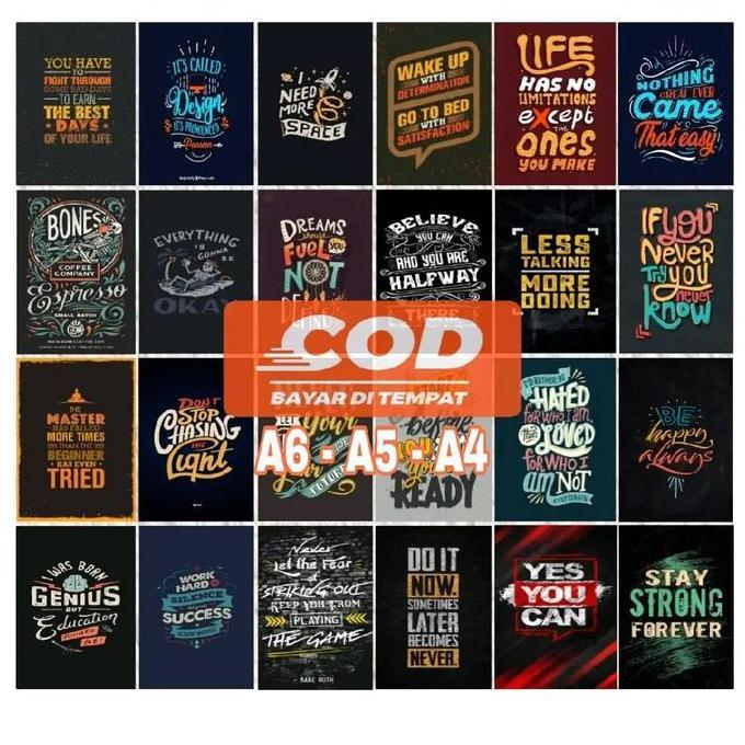TERLARIS POSTER MOTIF KATA2 KEREN 50 PCS/POSTER DINDING KEREN /HIASAN DINDING AESTHETIC/ POSTER MURA