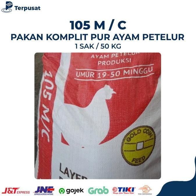 Per Sak 50Kg 105 Gold Coin Pakan Komplit Ayam Petelur 105 M/C Protein Kasar 17-19% Jagung Kuning & K