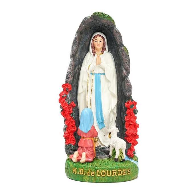 *****] Pajangan Patung Rohani Katolik Gua Maria Lourdes Mawar Halus 20cm
