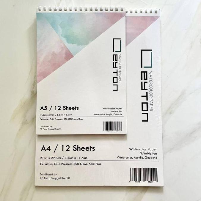 Leyton Watercolor Sketch Book 300gsm 12 Sheets - Spiral