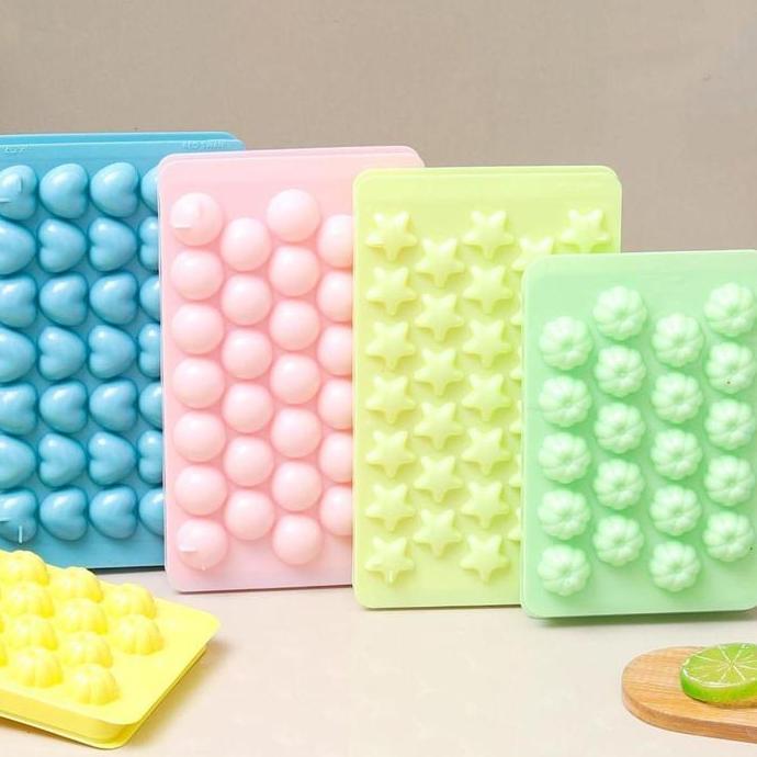 KOMBO LENGKAP 4 Cetakan Es Batu Jelly Bunga, Star, Ball, Love, Cetakan Jelly Kombinasi, Cetakan Jell