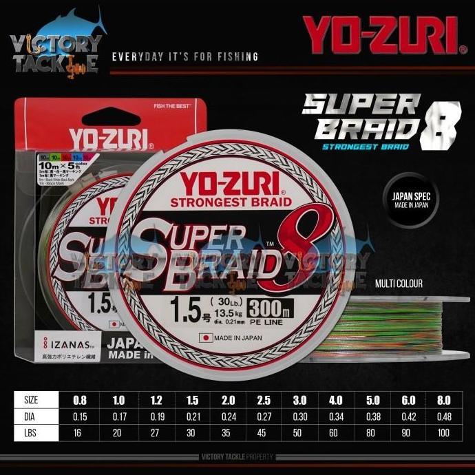 TERBARU - PE Yozuri Superbraid 8 300Meter