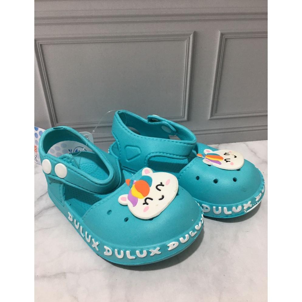 Premium Sandal Sepatu Anak Perempuan Motif Unicorn Merek Dulux Size 24-29 Dx-376D