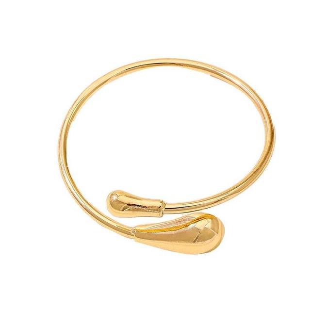 WINTURY Kalung Choker Terbuka Kalung Logam Bentuk Tetesan Air Gelang
