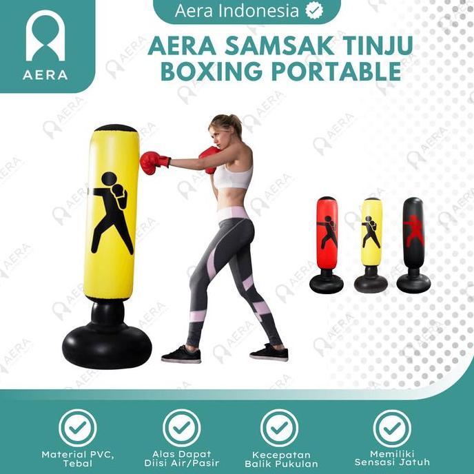 RACERPO Samsak Tinju Berdiri Samsak Dewasa Standing / Samsak Tinju Portable Bisa isi Air atau Pasir