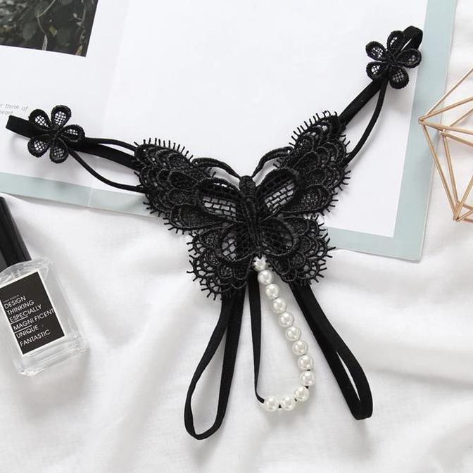 RACERPO CD Wanita Sexy Nyaman Model Kupu-Kupu Mutiara F315 Lingerie Dewasa Stretch