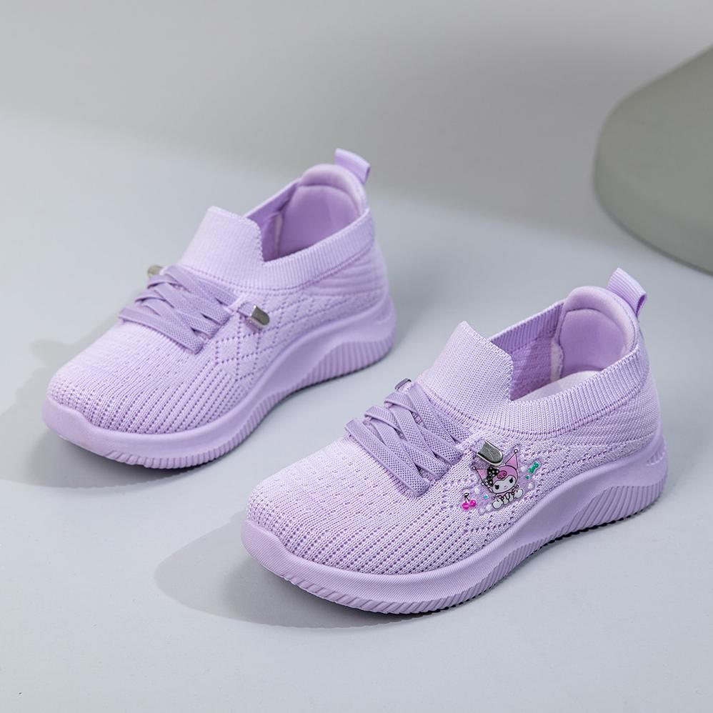 Bergaransi Sepatu Anak Feata Type Of001 Rajut Premium Slip On Kids Nyaman & Ringan Karakter Kuromi  