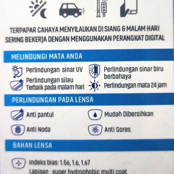 Lensa kacamata Essilor Elements anti radiasi Blue Ray Drive Night SV