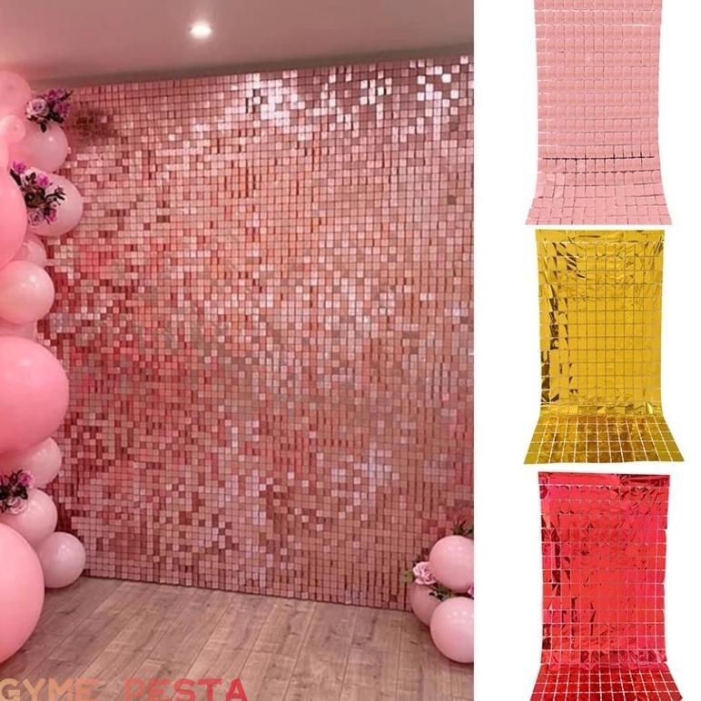 PREMIUM Tirai Dekorasi Background Tirai Ulang Tahun Kotak