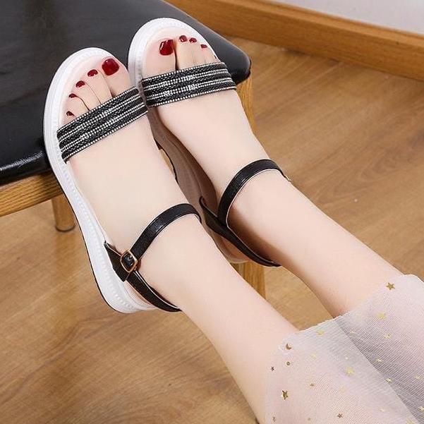 Grade Ori Tbig [Cod] Sandal Flat Tali Sassytali  Wanita Import Korea Style Santai Wanita Sale