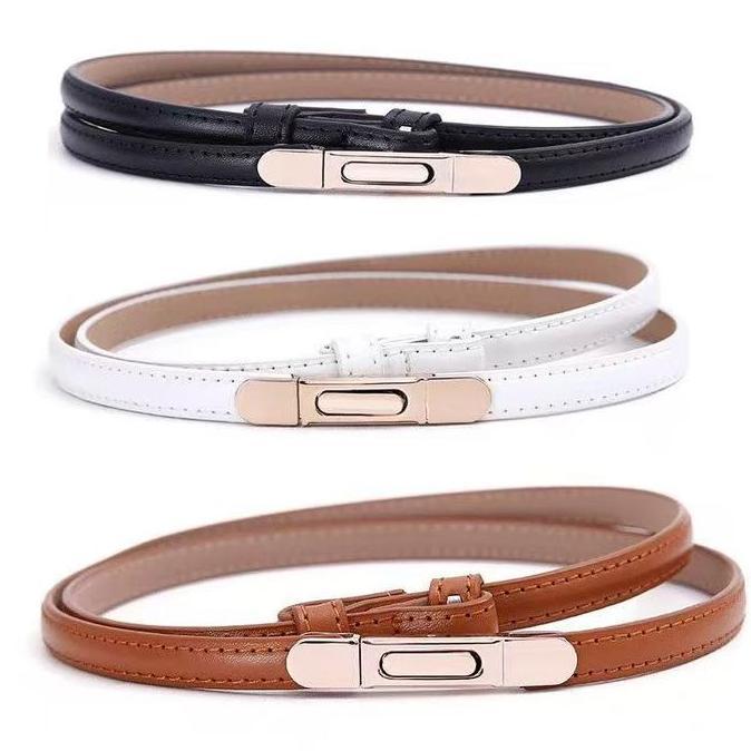 Sabuk Wanita Fashion Gaya Korea Sabuk Kulit Mengkilap untuk Gaun, Jas, Mantel, dan Dress Elegan