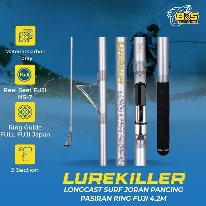 Joran Pancing FUJI japan Lurekiller LongCast Surf 4.5M CW 100-250G realseat Fuji dan DPS JP026