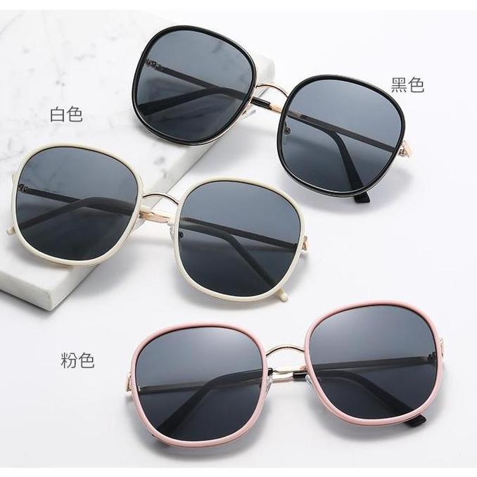 [COD] Kacamata Hitam Frame Kotak Oversize Kacamata Premium Anti UV bulat telur Lensa Besar