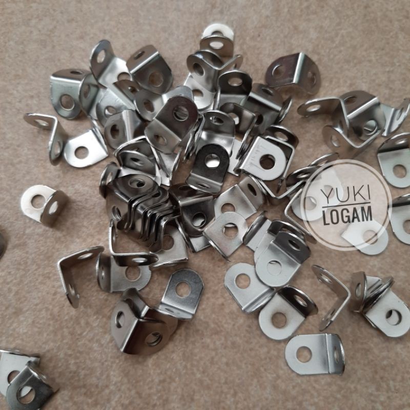 100Pcs Plat Siku Besi Kecil Kuat