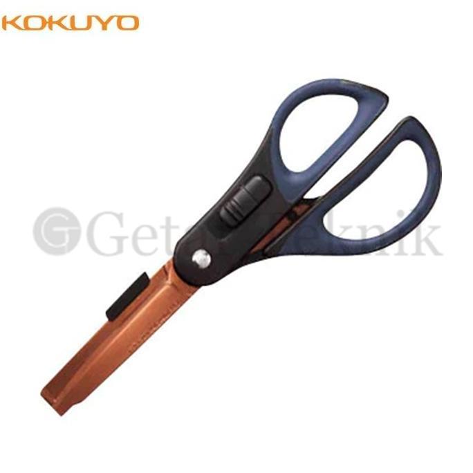 Gunting Kokuyo 2 Way Hakoake Titanium, Glueless Blade PT410D