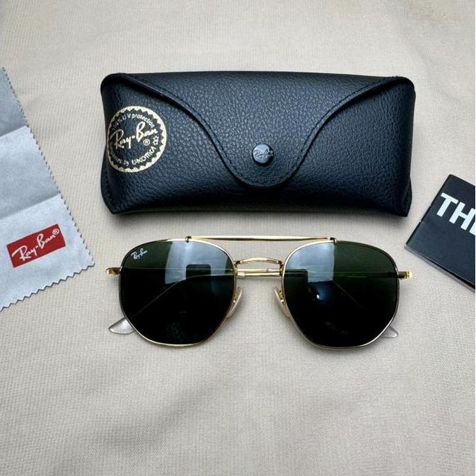 New  Kacamata Rayban The Marshal Gold Lens Green Original