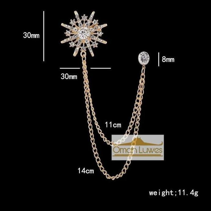 New  Lapel Pin Bros Aksesoris Pin Jas Blazer Melayu Rantai Baju Pin Baju Melayu Rumbai Rantai Baju M