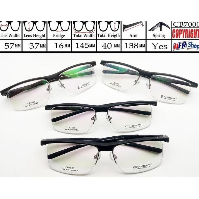 New  half frame kacamata ORIGINAL CYBER EYEWORKS minus frame kacamata sport