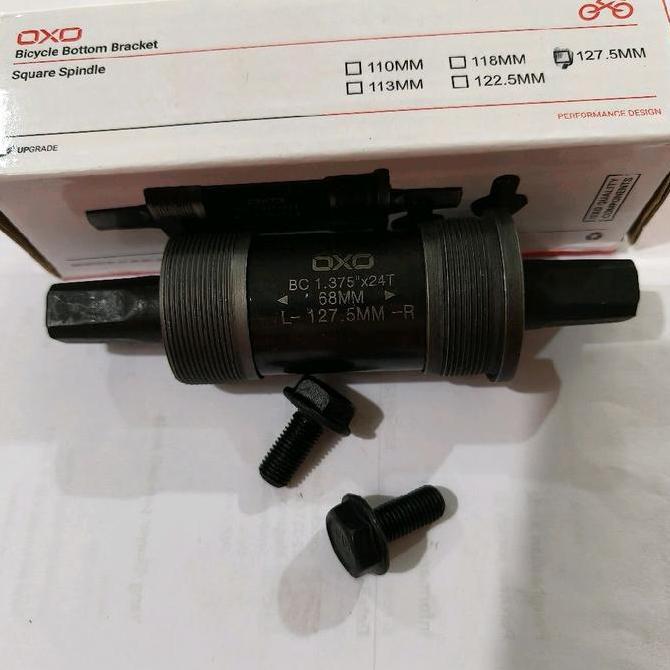 BB Kotak Bearing 127.5 OXO As Tengah Bottom Bracket 127.5mm Untuk Crank Sepeda MTB Federal