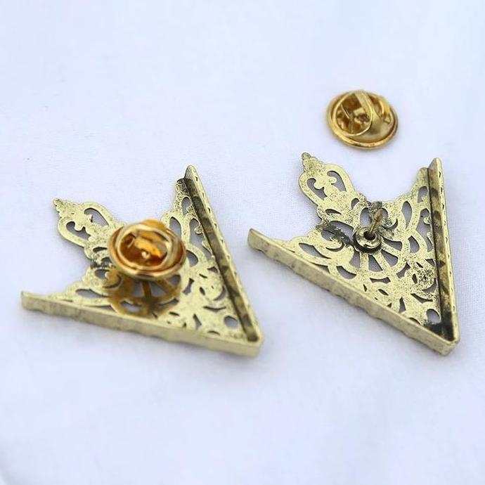 New  1pair Pin Kerah Kemeja Lapel Pin Bros Jas Segitiga Bros Kerah Baju Pin Kerah Kemeja