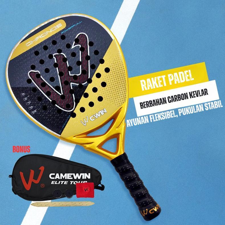 New Vivasports - Camewin Chronos 5026 Raket Padel Carbon Kevlar Gold Black / Padel Racket