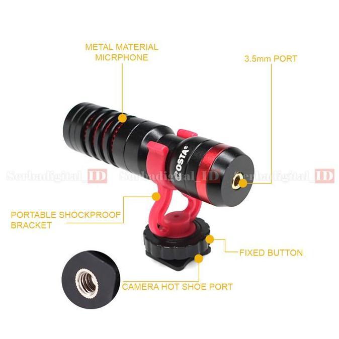 READY COSTA MS-1 Cardiodid Microphone Shotgun For DSLR,Video,Android