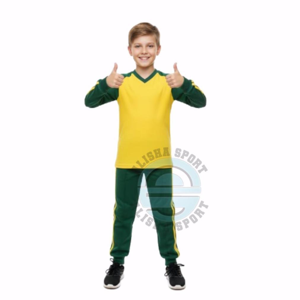 Favorit Setelan Baju Olahraga Anak Sd Unisex Seragam Kaos Olahraga Lengan Panjang Putih Merah Anak K