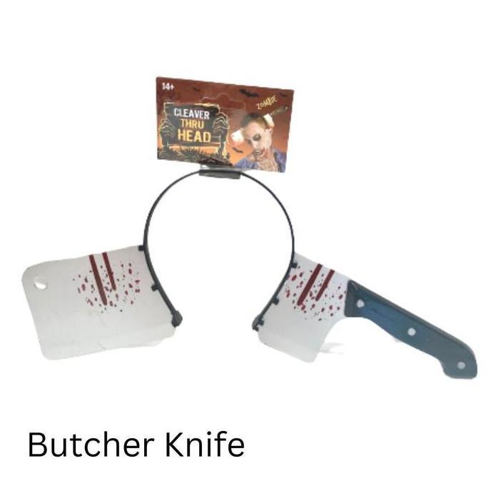 Ready  Halloween Bloody Weapon Headband Knife Axe Katana Sword / Bando Pisau Kapak Mainan Samurai