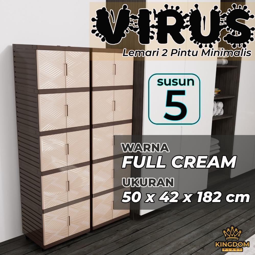 Grosir [Ready Stock] Lemari Plastik Jumbo Serbaguna Kingdom Plast Virus / Vrz / Rak Susun Baju / Pak