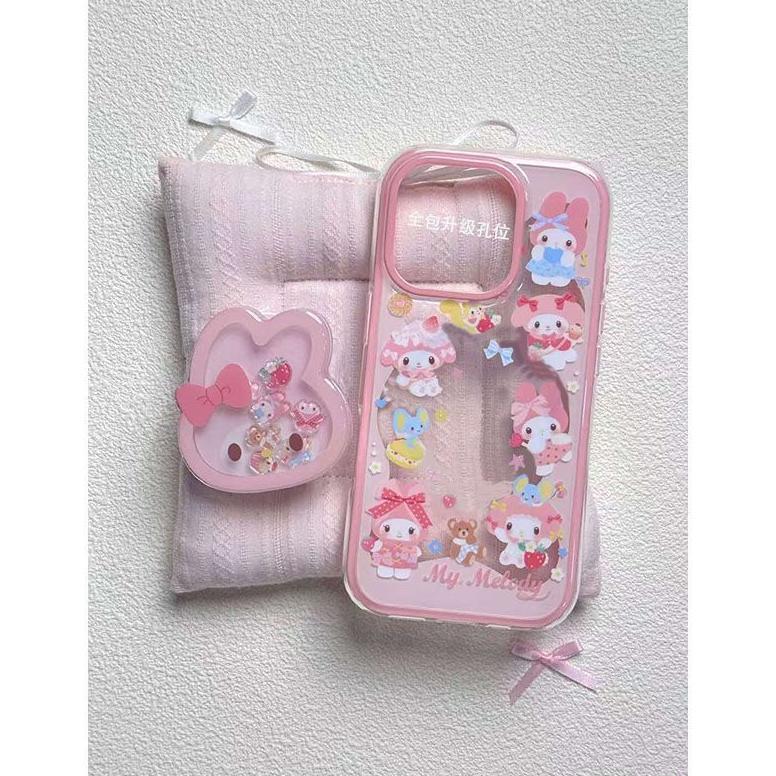 CUCI GUDANG Pink Melody Lucu Case Hp Iphone 17 Air 17 Pro Max Xs Max 16E 14 Pro Max 13 Pro Max 15 Pr