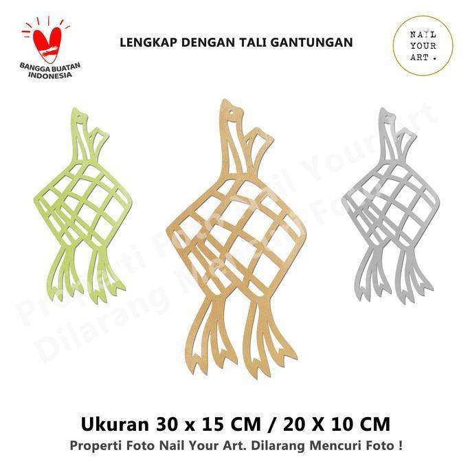 Ready  Dekorasi Lebaran Gantungan BESAR - KETUPAT 30x15cm - Hiasan Idul Fitri