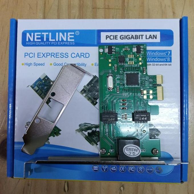 New NETLINE PCI Express Gigabit Lan Free Low Profile Bracket