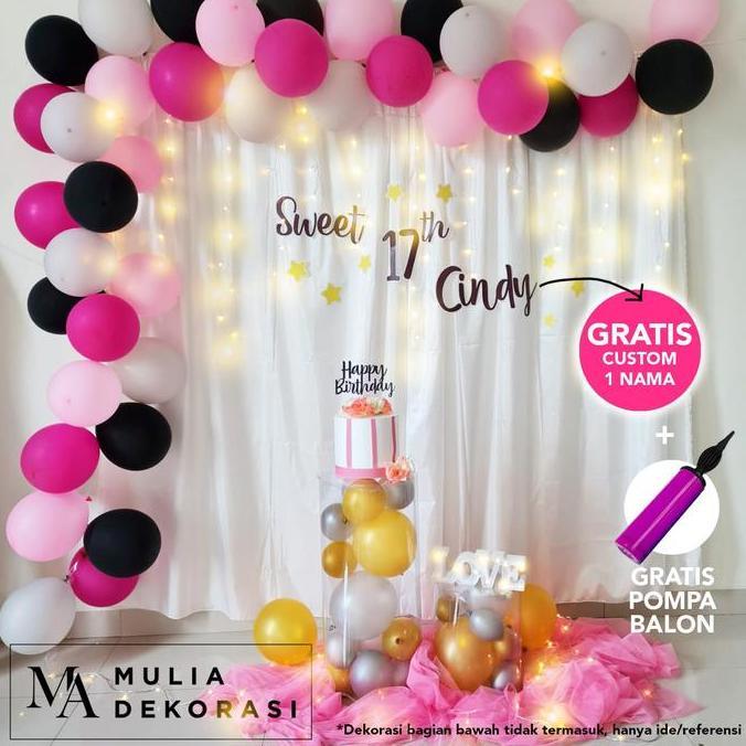 Dekorasi Sweet Seventeen 17 th Birthday Ultah Paket Lengkap Photobooth murah