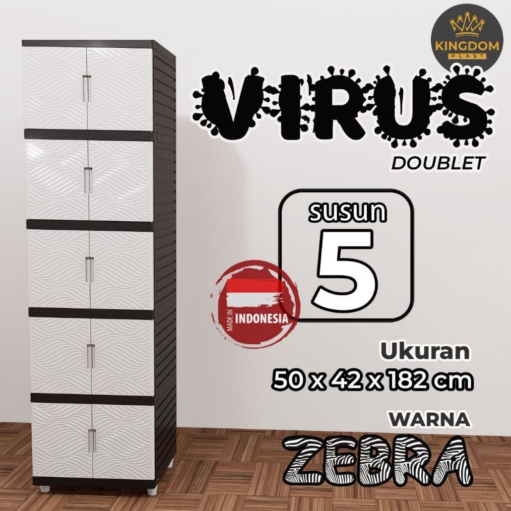 Murah  [Ready Stock] Lemari Plastik Jumbo Serbaguna Kingdom Plast Virus / Vrz / Rak Susun Baju / Pak