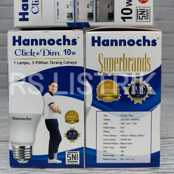 Leggero- Lampu Led Hannochs Click & Dim 10W 10 Watt Klik And Dimmer