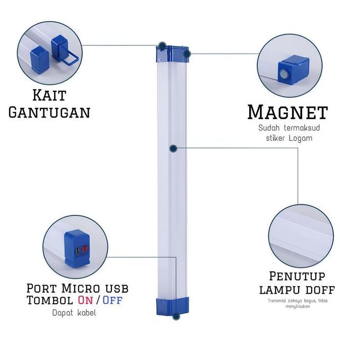 Leggero- Lampu Emergency Super Terang T5 20Watt & 60Watt Tahan Lama 24 Jam Ukuran Jumbo Murah Charge