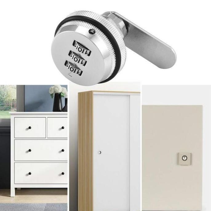 Halan- Kunci Kombinasi 3 Digit Kunci Loker Password Kombinasi Tiga Digit