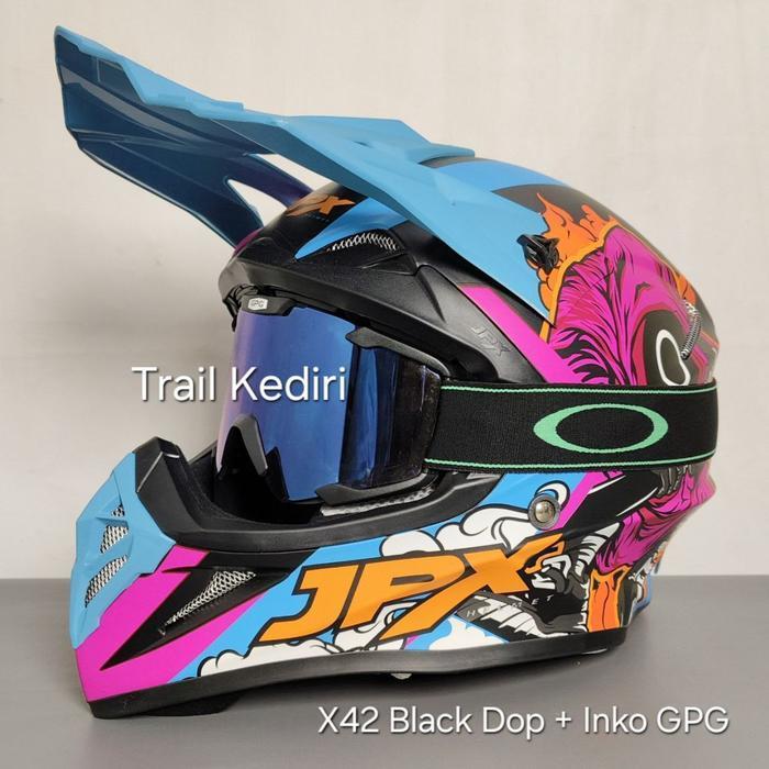 Jpx Fox1 X42 Black Dop Helm Cross Trail Jpx Helmet Original Dan Terpercaya