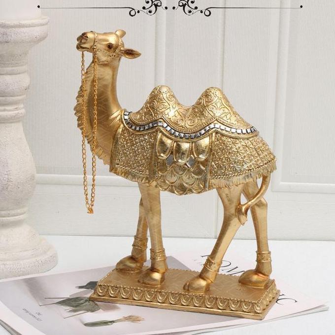 Baru Ornamen Unta Gurun Untuk Dekorasi Teras Ruang Tamu Rumah / Hiasan Unta Emas / Miniatur Unta Dek