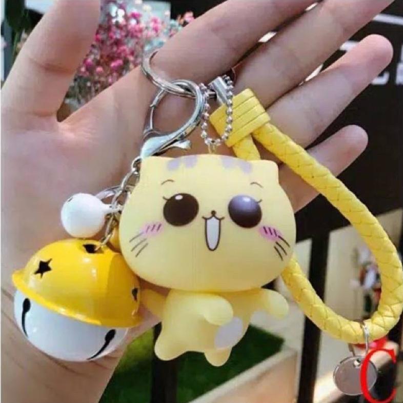 gatungan kunci mobil kucing kuning Gantungan kunci karakter kartun lucu / Kucing