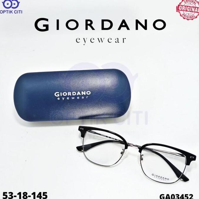 New Frame Kacamata Kotak Pria Wanita GIORDANO GA 03452 Original murah