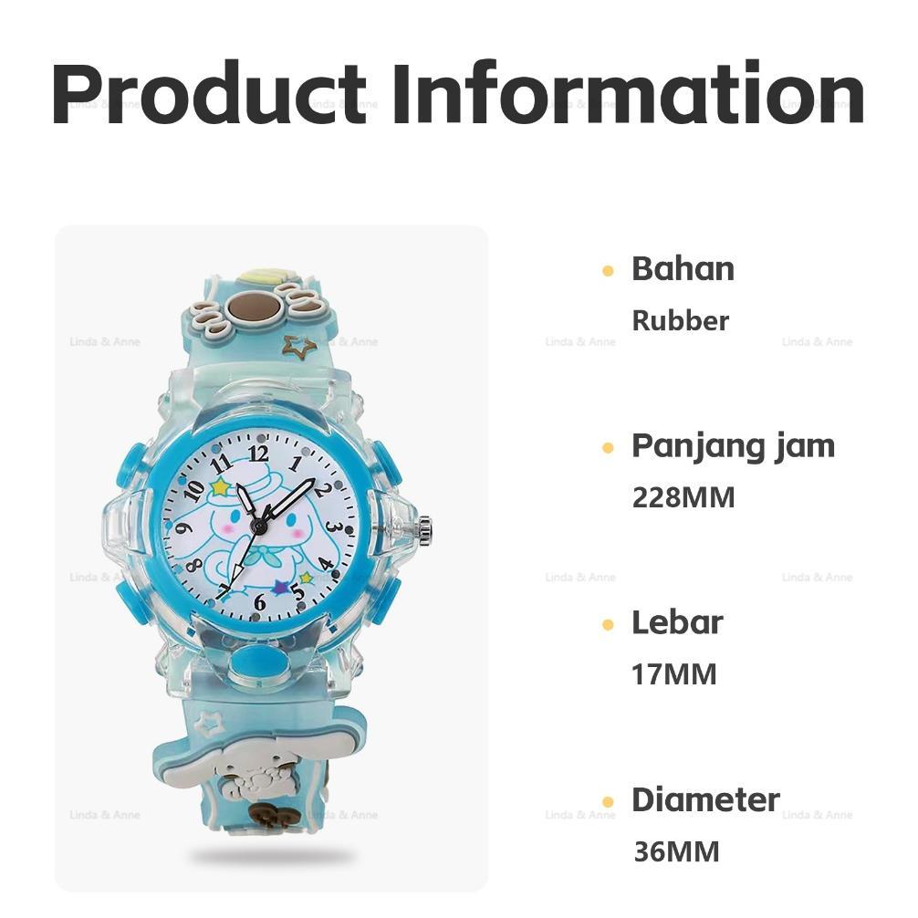 value pack l&a jam tangan anak led karakter hello kitty kuromi cute kids watch / jam tangan anak 4-1
