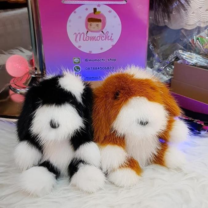 dogie kopenhagen mink fur bag charm murah