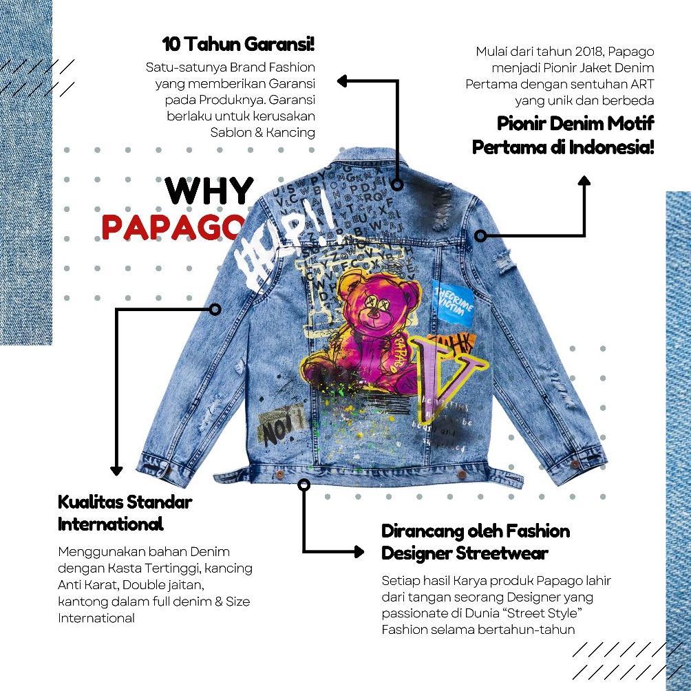 limited papago - jaket jeans - jaket denim pria - smiley