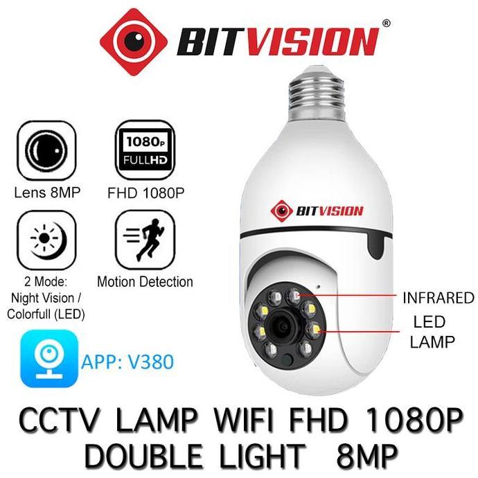 NEW L31 KAMERA CCTV LAMPU IP WIRELESS PANORAMA FISHEYE 360 (BOHLAM / BULB) ORI