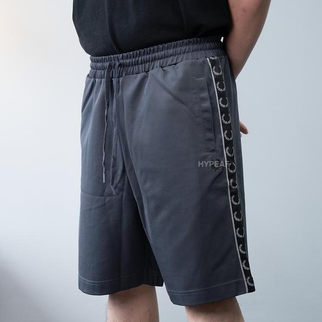 Fred Perry Fred Perry Black Taped Black Grey Tricot Short Celana Pendek