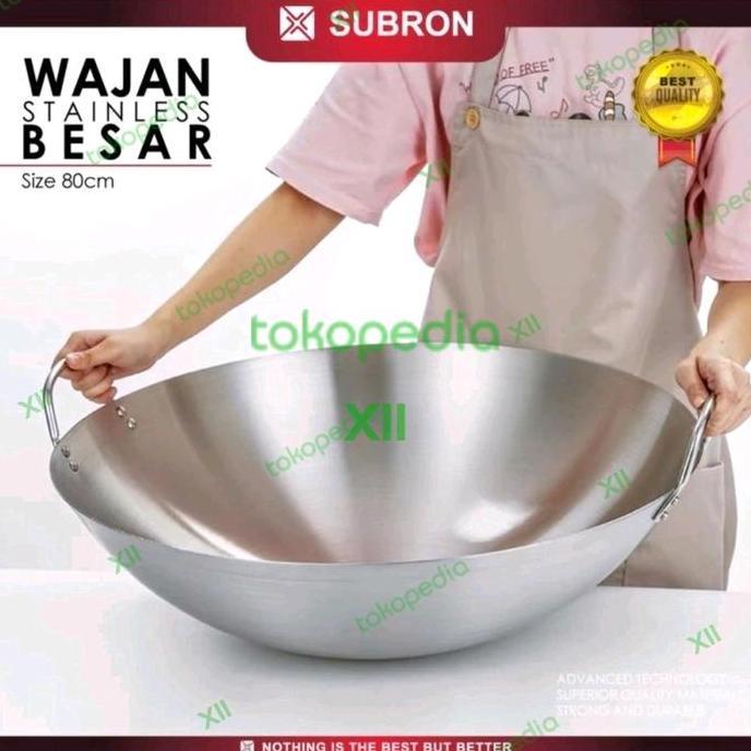 SUBRON ST WSS~50 JUMBO Stainless WOK 50 Cm Wajan Kuali Besar Tebal