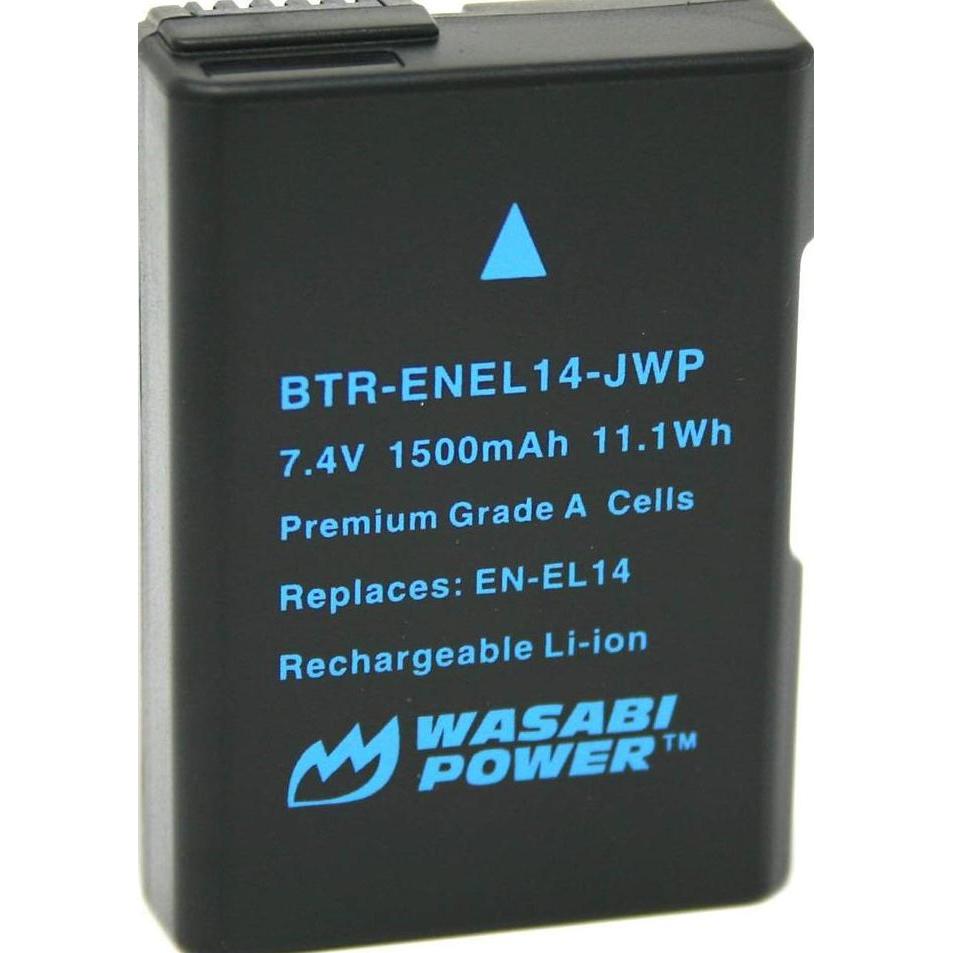 NEW WASABI POWER BATTERY FOR NIKON EN-EL14 EN-EL14A ENEL14 ENEL14A EN EL14 EL14A BATERAI D3100 D3200